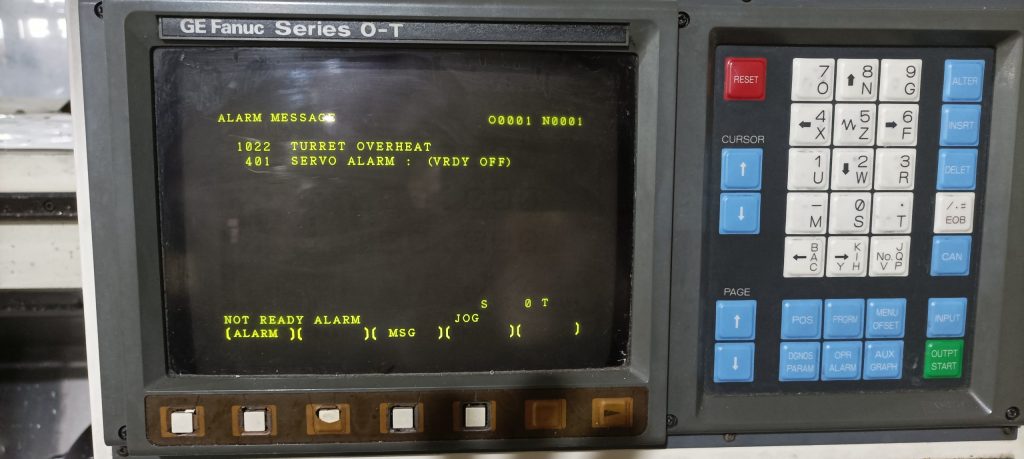 error fanuc 401 vrdy off en pantalla cnc