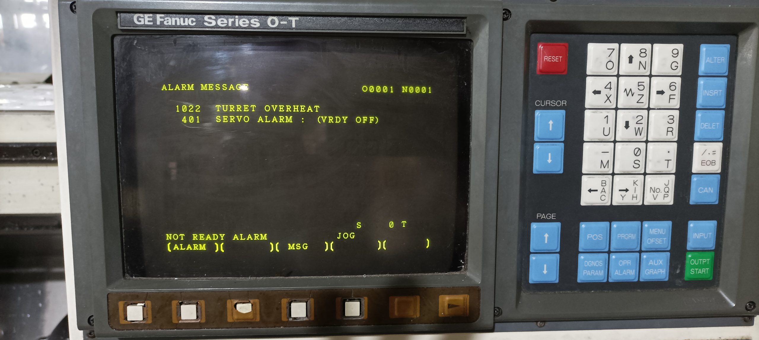 error fanuc 401 vrdy off en pantalla cnc